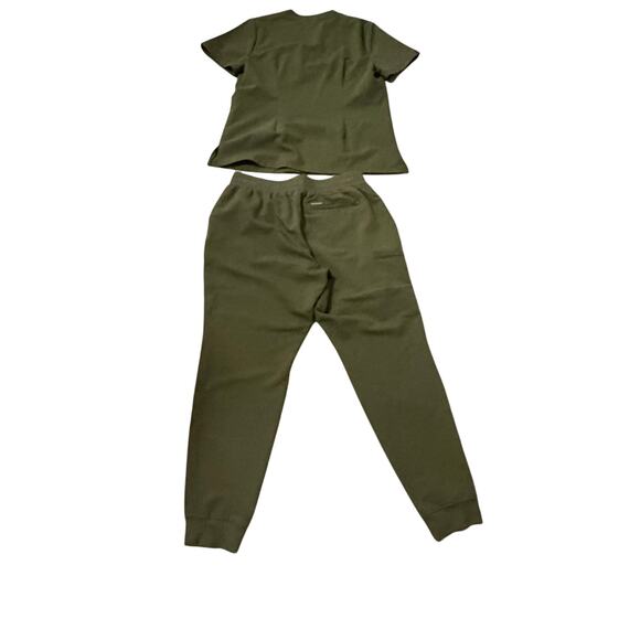 Jaanuu olive scrub set sz M w jogger pants nurse workwear scrubs green medical - Picture 3 of 8